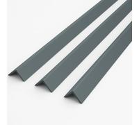 3 x Anthracite Grey 1 Metre UPVC Plastic Rigid Angle 50 x 50mm Corner Cover Trim 90 Degree