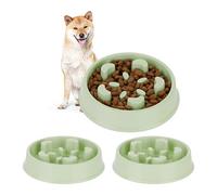 3 x Anti Sling Bowls, Feeding Bowl for Dogs, Volume: 600 ml, for Slow Eating, Dog Bowl Dishwasher Safe, Green (3)