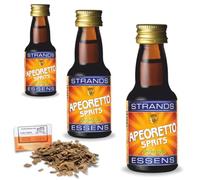 3 x Apeoretto Aperitivo Essence 25ml - Alcohol-Free Flavouring - Citrus & Herbal Aperitif Style - Includes Free French Oak Chips 20g