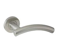 3 X Arched T Bar Lever On Rose, Satin Stainless Steel