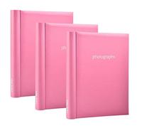3 x Arpan Self Adhesive Large Photo Albums Totaling 60 Sheets 120 Sides - (Pink)