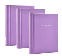 3 x Arpan Self Adhesive Large Photo Albums Totaling 60 Sheets 120 Sides - (Purple)