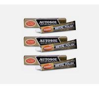 3 x Autosol Solvol Chrome Metal Polish Tube Cleaner Aluminium Brass Steel 75ml