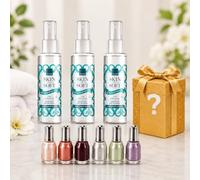 3 x Avon Skin So Soft Original Smoothing Dry Oil Spray 100ml - Contains insect citronella which repels insects & Nail Polish - Travel Size