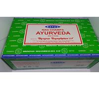 3 X AYURVEDA Satya Nag Champa Incense Sticks Packs 15g with Souvenir Badge by Sterling Effectz