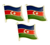 3 X Azerbaijan National Country Flag Lapel Metal Enamel Pin Badge