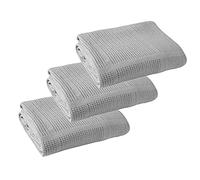 3 x Baby Grey Cellular Blankets for Moses Basket / Travel / Pram / Car 100% Soft Cotton Value Pack