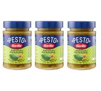 Barilla Pesto Basilico e Pistacchio Pesto with Basil and Pistachios Made from Sustainable Agriculture 190 g Italian Sauce Gluten Free