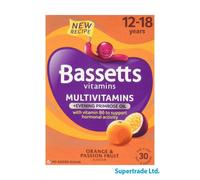 3 X Bassetts 12-18 Multi Vitamin Plus Evening Primrose Oil 30 Orange & Passion