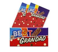 3 x Best Grandad Chocolate Bar Wrapper - Get Well Soon Gifts, Teacher Gifts, Funny Gifts for Women, Men, Teachers Birthday Present Rude Joke Secret Santa (Chocolate not included)