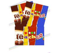 3 x Best Teacher Chocolate Bar Wrapper - Get Well Soon Gifts, Teacher Gifts, Funny Gifts for Women, Men, Teachers Birthday Present Rude Joke Secret Santa (Chocolate not included)