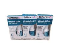3 X BetterYou Vitamin D3 +K2, 100µg Of Each in one dose, Max Strength.