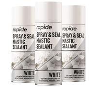 3 X BH Spray & Seal White Mastic Sealant, 300ml each, Waterproof for Guttering, Roofs, Windows and Pipes, Pack of 3