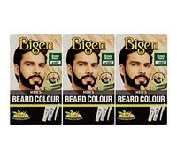 3 x Bigen Men's Beard Colour | No Ammonia Formula with Aloe Extract & Olive Oil | Covers Gray Hair, Leaves No Stains, Long-Lasting Results | 102 Brown Black