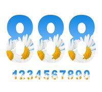 3 x Bin Numbers for Wheelie Bins, 0-9, Daisy Dustbin Stickers, Easy Application 17.5cm Stick On Number Stickers - Weatherproof Self Adhesive Vinyl (8)