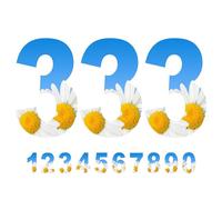 3 x Bin Numbers for Wheelie Bins, 0-9, Daisy Dustbin Stickers, Easy Application 17.5cm Stick On Number Stickers - Weatherproof Self Adhesive Vinyl (3)