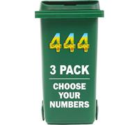 3 x Bin Numbers for Wheelie Bins, 0-9, Sunflower Dustbin Stickers, Easy Application 17.5cm Stick On Number Stickers - Weatherproof Self Adhesive Vinyl (4)