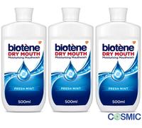 3 X Biotene Dry Mouth Mouthwash, Moisturising & Alcohol Free Oral Wash, 500ml