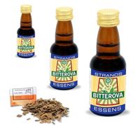 3 x Bitterovka Style Essence 25ml - Alcohol-Free Flavouring - Herbal Bitter Profile With Spices & Roots - Includes Free French Oak Chips 20g