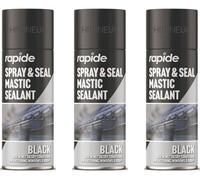 3 x Black Leak Sealer Spray - 400ml - Tough Waterproof Sealant - Ideal for Drain & Plastic Pipe Leaks & Cracks - Instant Repair & Long Lasting Protection - Interior & Exterior Use