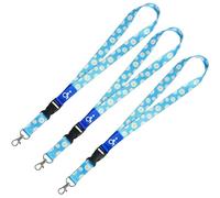3 X Blue Daisy Disability Awareness Lanyard - Hidden & Visible Disabilities Support | Inclusive Design with Detachable Clip & Metal Hook | Ideal for Mental Health, Physical & Invisible Disabilities