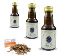 3 x Blue India Gin Style Essence 25ml - Alcohol-Free Flavouring - Juniper, Citrus & Exotic Spices - Includes Free French Oak Chips 20g