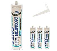 3 x Bond-It White Caulk Mate EU3 Cartridge 310ml - Decorators Caulk 60 minute formula BDOHC300