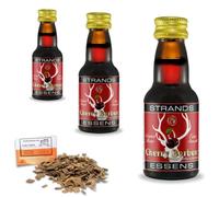 3 x Borbon Cherry Style Essence 25ml - Alcohol-Free Flavouring - Black Cherry & Oak Bourbon Notes - Includes Free French Oak Chips 20g