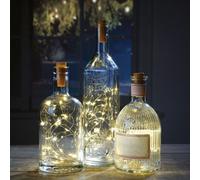 3 X Bottle Stopper Wire Lights - Battery Powered Warm Gold 20 Led String Lights With Cork Stoppers For Wine Or Spirit Bottles