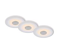 3 X Briloner LED Recessed Aluminium Round Ø12cm IP44 6W 650lm Warmweiß3000K