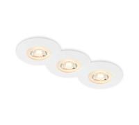 3 X Briloner LED Recessed Bathroom Lamp White Matt IP65 4,9W Warm 3000K Flat
