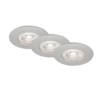Briloner Mains-Powered Led Chrome Warm White Light Recessed Downlights Pack Of 3