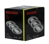 3 x Briloner LED Recessed Light Matt Nickel IP23 3 x 5W Module Warm White Swivel