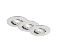 3 X Briloner LED Recessed Light Nava Matt Chrome 4,9W Warm White Swivel Dimmable