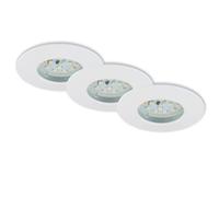 3 X Briloner LED Recessed Light round White IP44 5,5W 470lm Warm White Dimmable