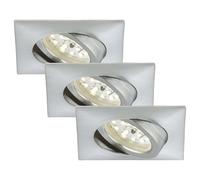 3 X Briloner LED Recessed Light Square Alu 3 X 5W Module 400Lm Warm White Swivel
