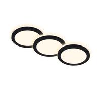 3 X Briloner LED Recessed Lights Black Round Ø8.6Cm IP44 3W Backlight Warm 3000K