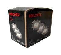 3 X Briloner LED Recessed Lights Nickel Matte IP44 5,5W 3000K 3-Stufen-Dimmbar
