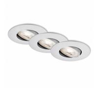 3 x Briloner LED Recessed Spot Light Kulana Matt Chrome 4.9W Warm White Tilting
