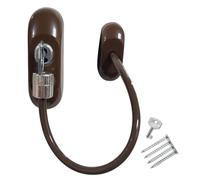 3 x Brown TruMAX Key-Locking Cable Restrictor Window Safety Security Lock