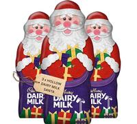 3 x Cadburys Christmas Chocolates, Hollow Chocolate Santa 3x100g (300g) - Stocking fillers for teenage girls, Christmas stocking fillers, Chocolate santas