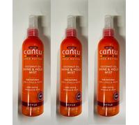 3 X Cantu Shea Butter Coconut Oil Shine and Hold Mist 8oz.