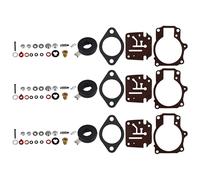 3 x Carburetor Rebuild Repair Kit and Float Fit for Evinrude 396701 65 70 75