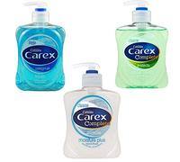 3 X carex Antibacterial Hand Wash 250ml 1 Fresh 1 Aloe Vera & 1 Moisture