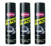 3 X CARPLAN ORIGINAL BLACK TRIM & BUMPER SHINE 500ML EACH
