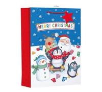 3 x Christmas Bags with Handle for Gifting, Wrapping Gifts Xmas Gift Bags Birtthday Parties - Extra Large(33x46x14cm) (Multicolor, XL-Design4)