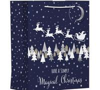 3 x Christmas Bags with Handle for Gifting, Wrapping Gifts Xmas Gift Bags Birtthday Parties - Large(26.6x33x14cm) (Multicolor, L-Design18)