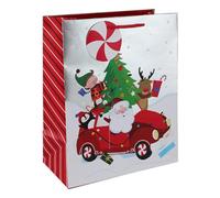 3 x Christmas Bags with Handle for Gifting, Wrapping Gifts Xmas Gift Bags Birtthday Parties - Large(26.6x33x14cm) (Multicolor, L-Design16)