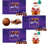 3 x Christmas Milk Tray Chocolate Box 78g - A Delicious Selection Made with Love - Perfect Festive Gift for Someone Special - Cdb