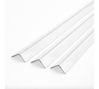 3 X Clear 1 Metre Upvc Plastic Rigid Corner Trim 50X50mm 90 Degree